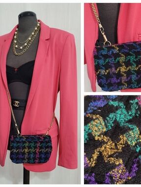 Multicolor TWEED Chain Crossbody Bag